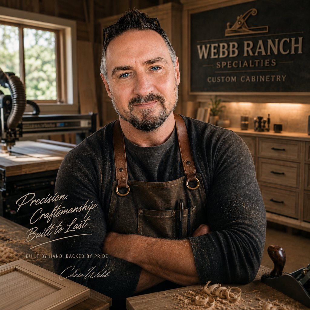 Christopher Webb in his woodshop